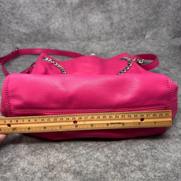 Michael Kors Jet Set Chain Shoulder Bag Tote Fuschia Hot Pink Bucket Handbag - Picture 13 of 14